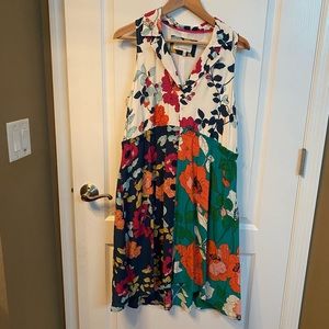 Anthropologie Sun dress. Patchwork floral pattern. Size 8. Runs large.